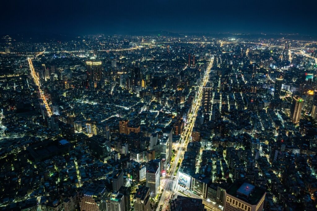 Taiwan skyline at night