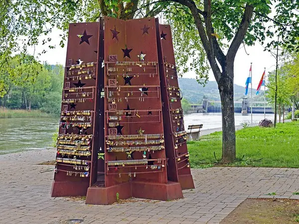 The Schengen triborder sculpture