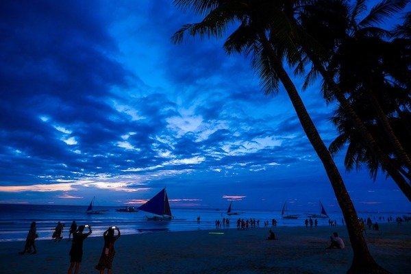 The shoreline of Boracay, The Philippines