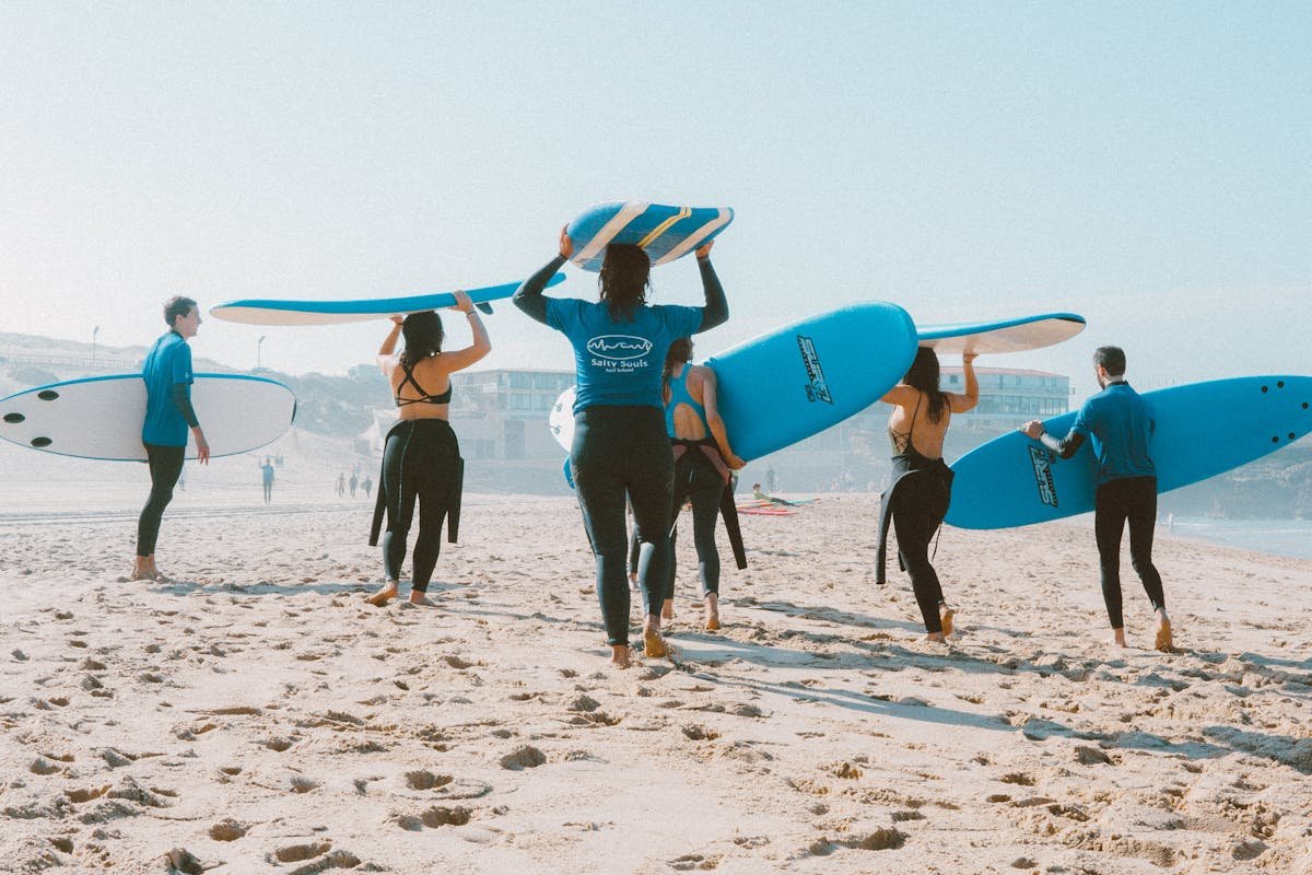 Main surfers at a surfing spot