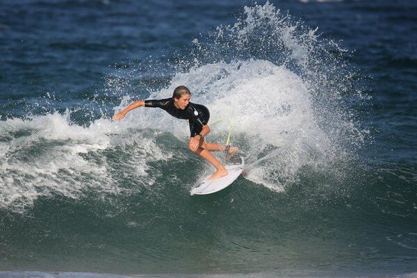 A Women on a surfboard