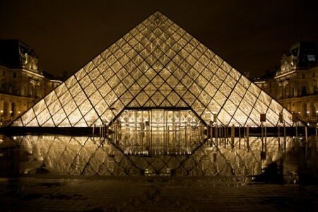 Louvre at night