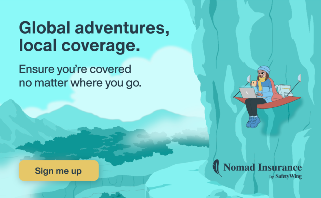 SafetyWing nomad insurance banner - global adventures