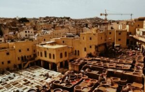 Buildings of morocco. Yellow and beige