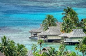 Huts on the water in Moorea